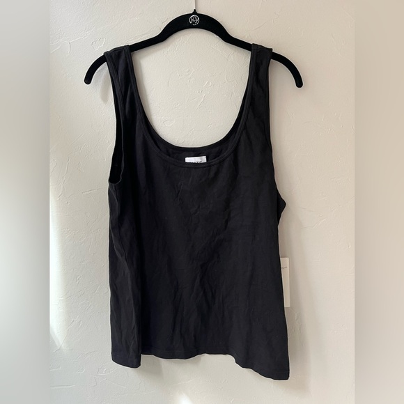 MATE THE LABEL ORGANIC COMFORT CROPPED TANK IN JET BLACK XL - Picture 4 of 5
